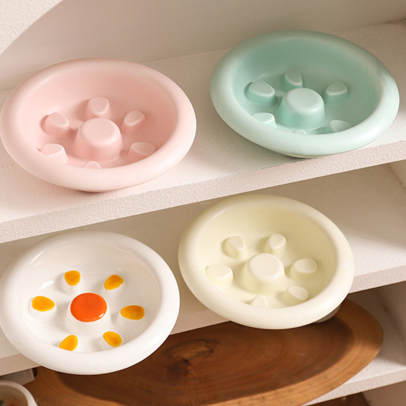 Ceramic Slow Feeder Bowl for Cats and Small Dogs (Up to 8kg)