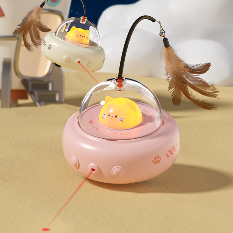 Smart Electric Cat Toy Car with Laser – Auto Obstacle Avoidance, USB Rechargeable