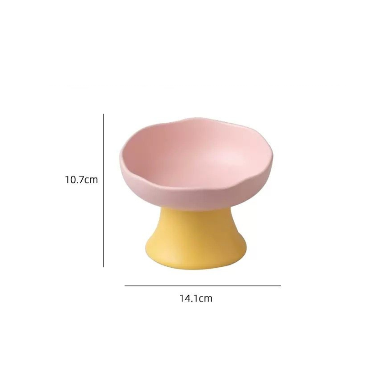 Elevated Ceramic Pet Bowl 250ml – Underglaze Raised Cat & Small Dog