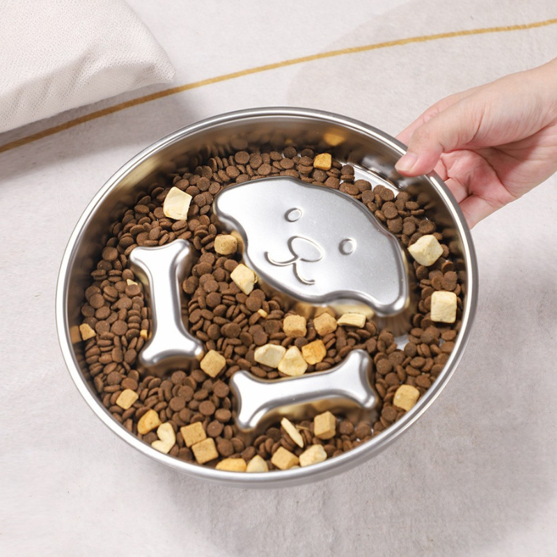 XXL Stainless Steel Slow Feeder Bowl for Large Dogs – Durable & Large Capacity