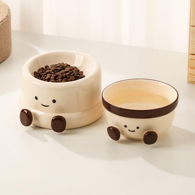 Elevated Ceramic Pet Bowl for Cats & Small Dogs