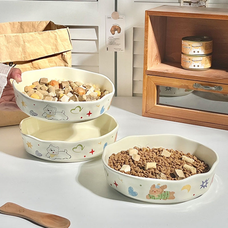 Large Ceramic Dog Bowl – Wide Mouth Anti-Tip Pet Food Bowl for Large Dogs & Cats