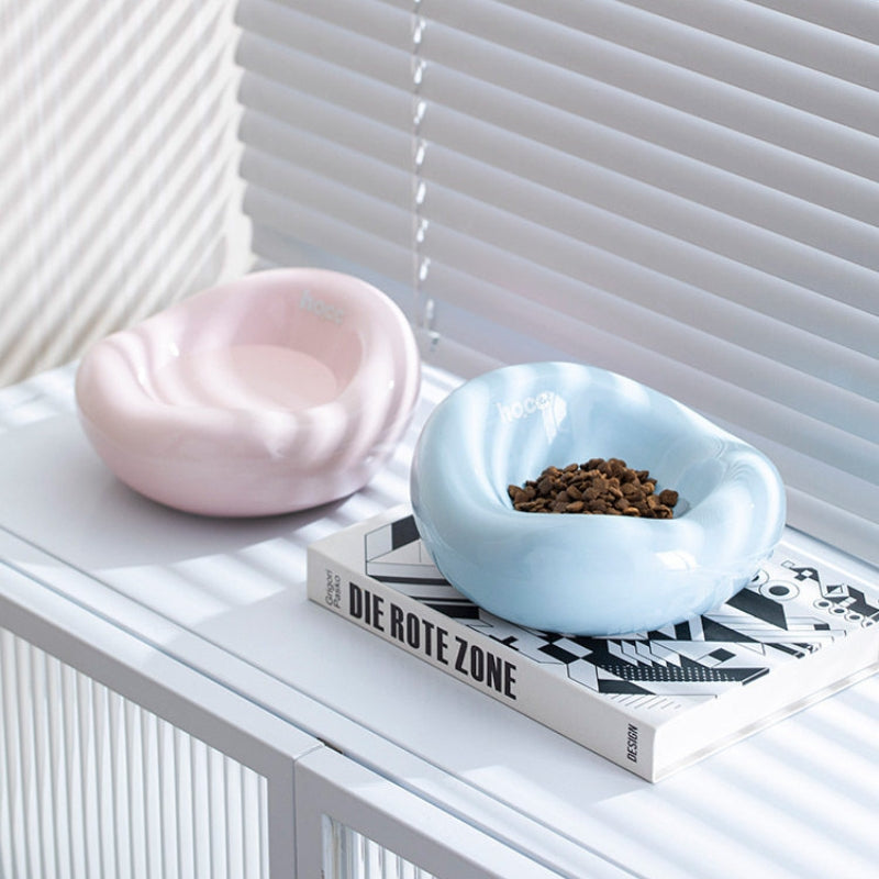 Ceramic Pet Bowl – Cute Food & Water Dish for Cats and Dogs, Anti-Tip Design