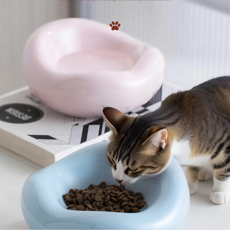 Ceramic Pet Bowl – Cute Food & Water Dish for Cats and Dogs, Anti-Tip Design