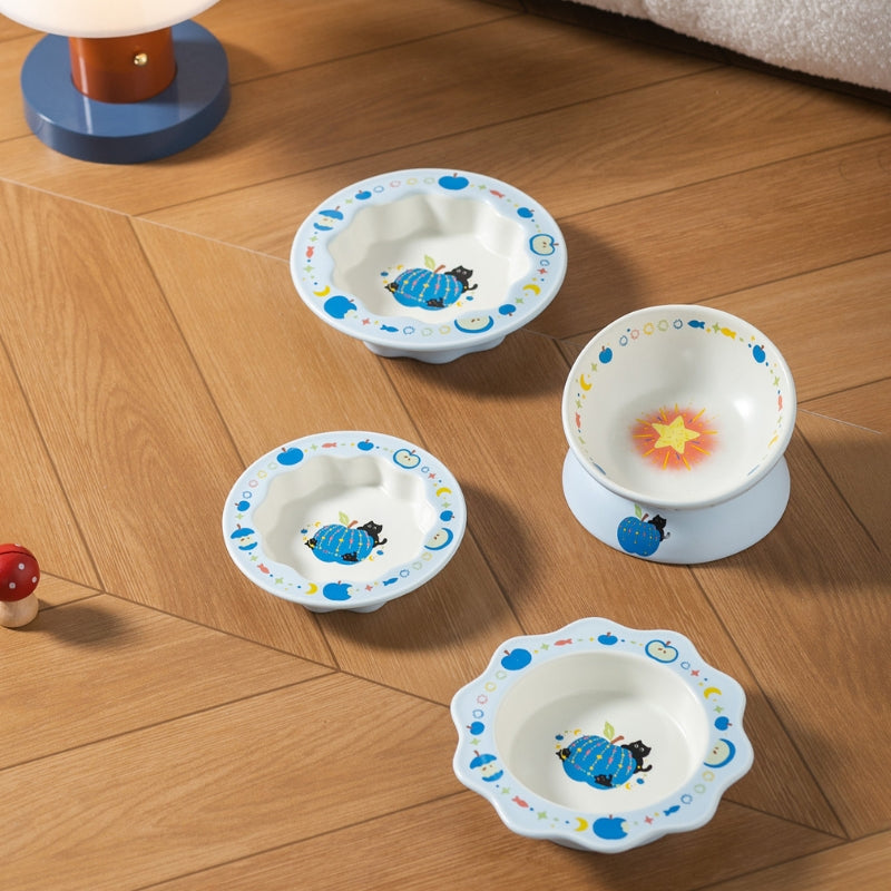 Fruit-Themed Ceramic Pet Bowl Set –  Cats and Small Dogs