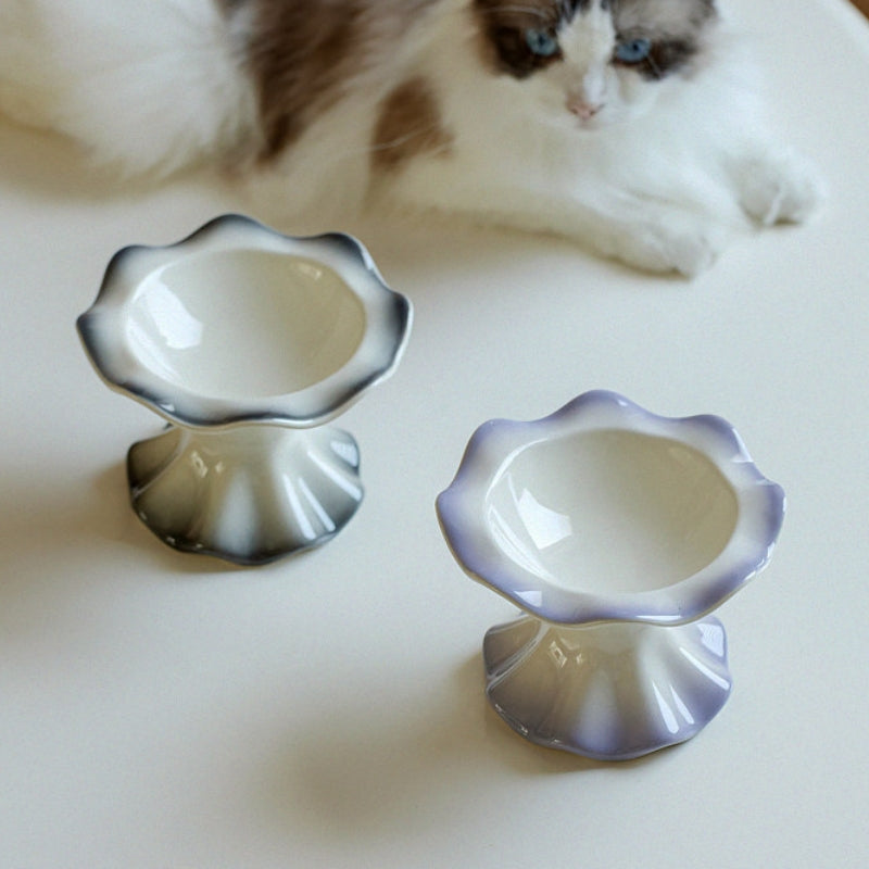 Elevated Ceramic Cat Bowl – Stylish Raised Feeding Bowl for Cats, Neck-Friendly Design