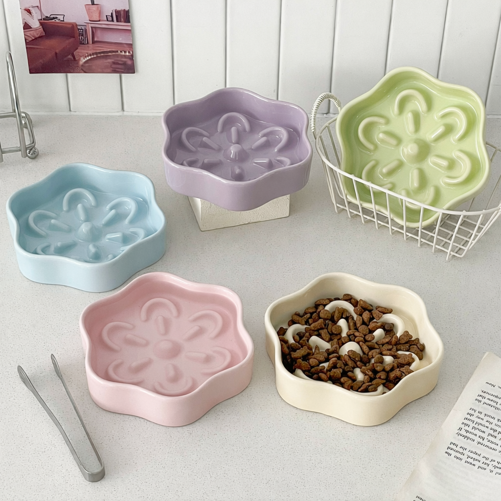 Ceramic Slow Feeder Bowl for Medium & Large Dogs – Deep Dish Design