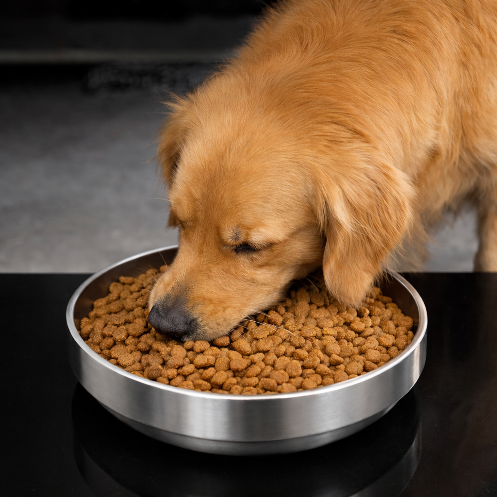 Stainless Steel Elevated Dog Bowl for Large Dogs – Anti-Tip Pet Feeding Bowl with Neck Support