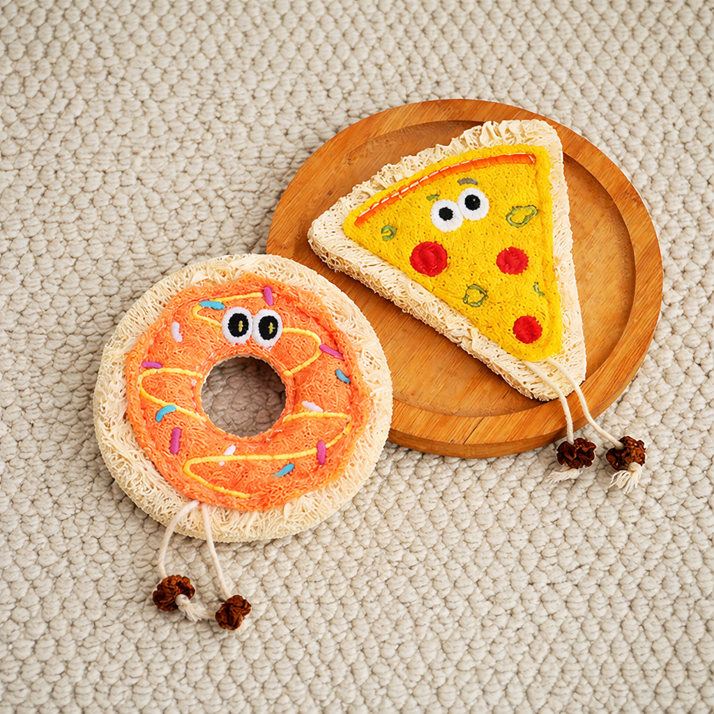 Loofah Cat Teaser Toy – Chewing & Dental Toy for Kittens