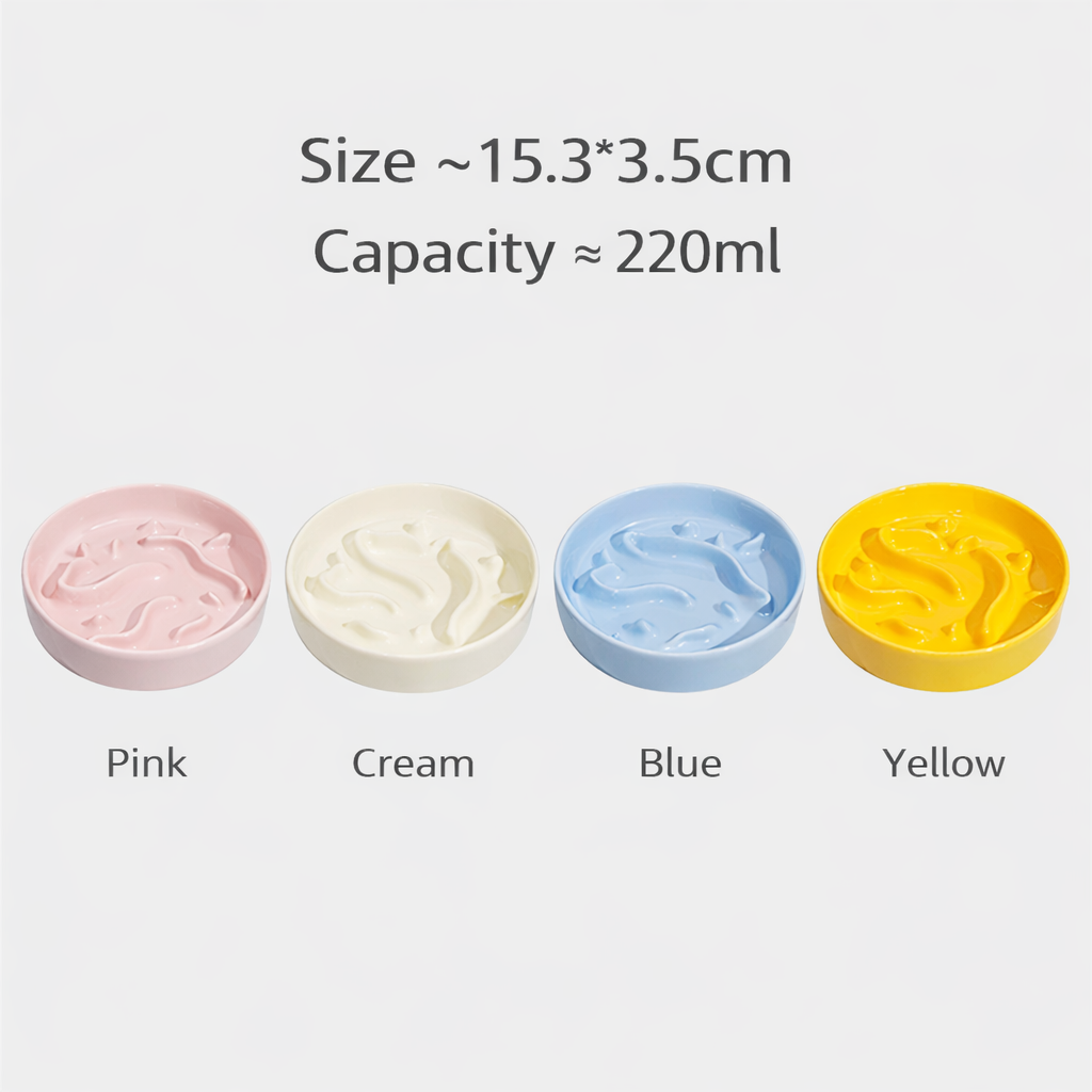 Anti-Tip Ceramic Pet Bowl – Food & Water Bowl for Cats and Small to Large Dogs