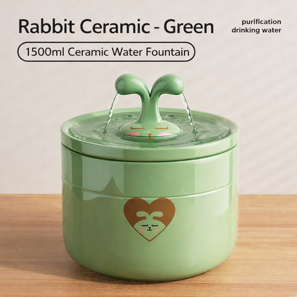 Ceramic Automatic Cat Water Fountain – Circulating Flow Pet Drinking Fountain