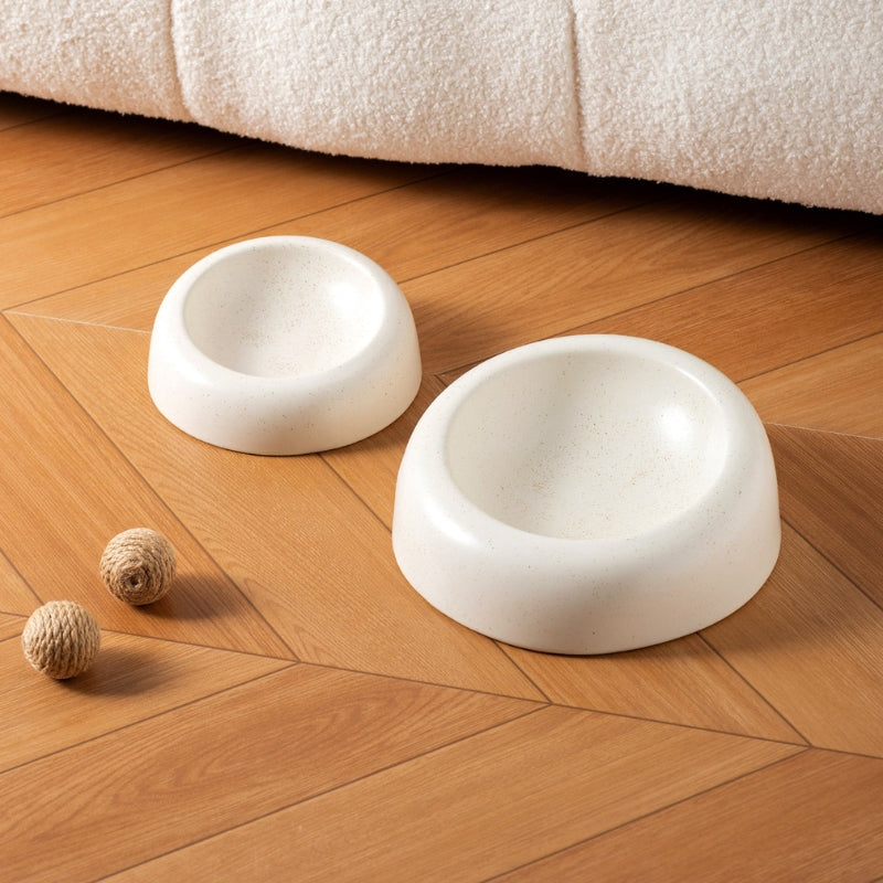 Minimalist Speckled Glaze Angled Ceramic Pet Bowl – Anti-Tip Neck-Friendly Bowl for Cats & Dogs