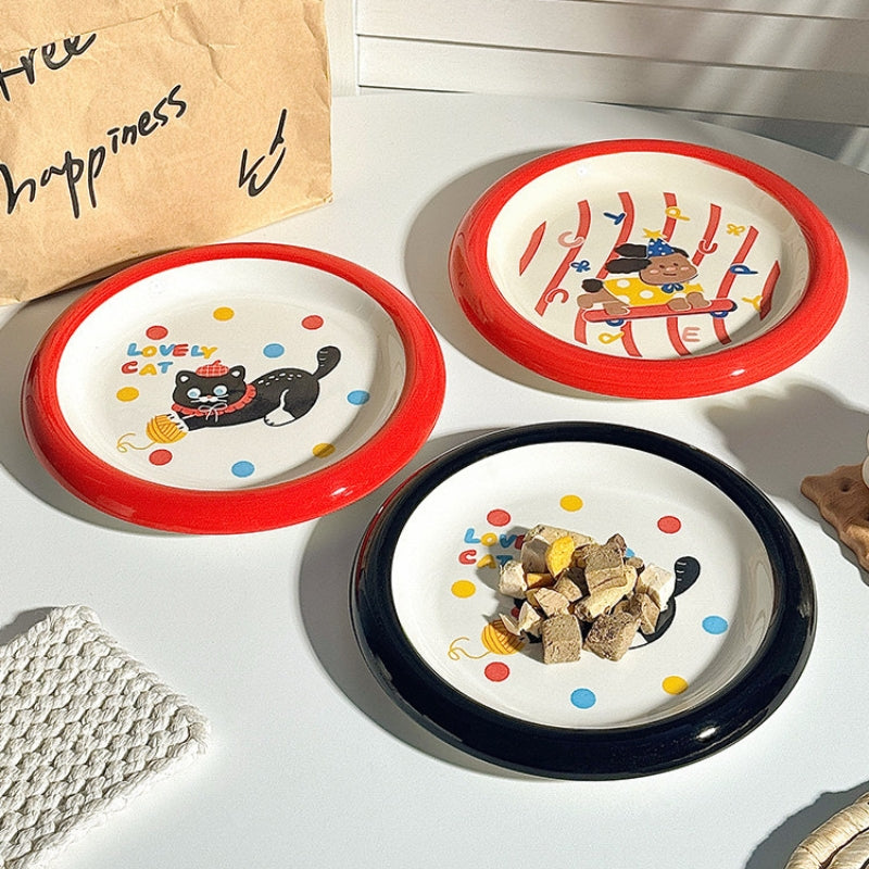 Ceramic Cat Bowl – Cat Food Dish & Canned Food Plate, Pet Feeding Bowl