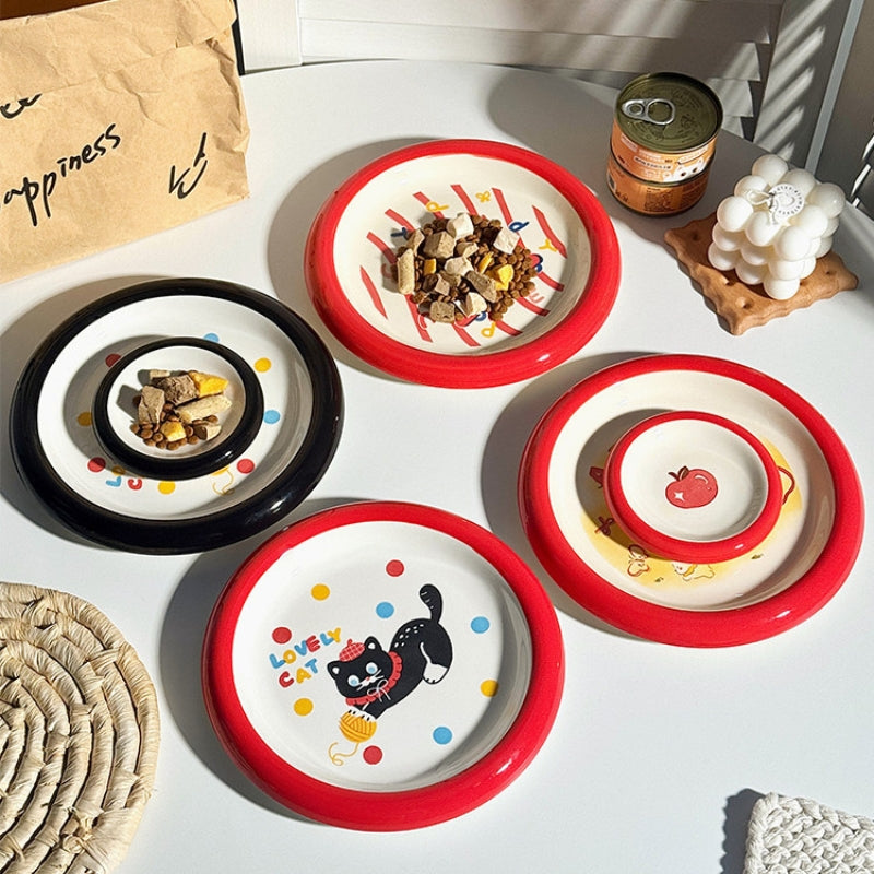 Ceramic Cat Bowl – Cat Food Dish & Canned Food Plate, Pet Feeding Bowl