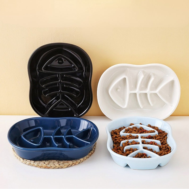 Ceramic Slow Feeder Dog Bowl – Anti-Choking Pet Bowl for Medium & Large Dogs and Cats