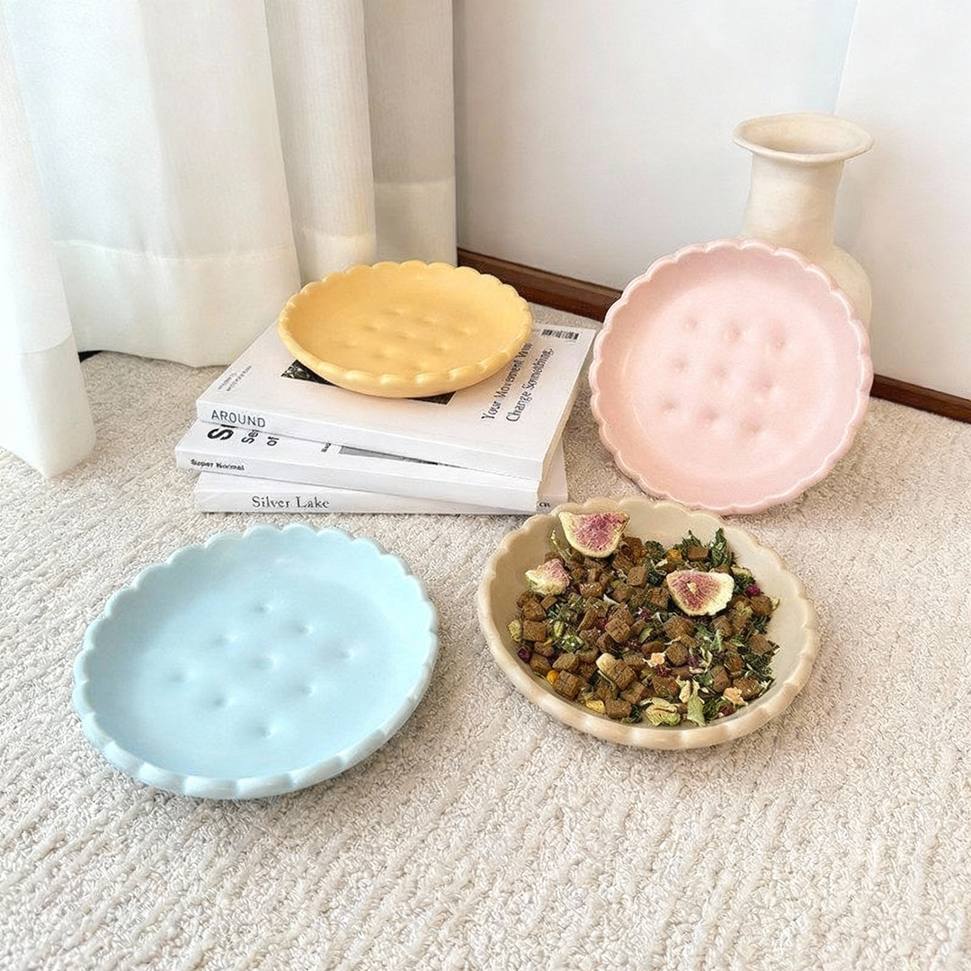 An image of 6 inches Ceramic Pet Plate for Cats & Small Dogs