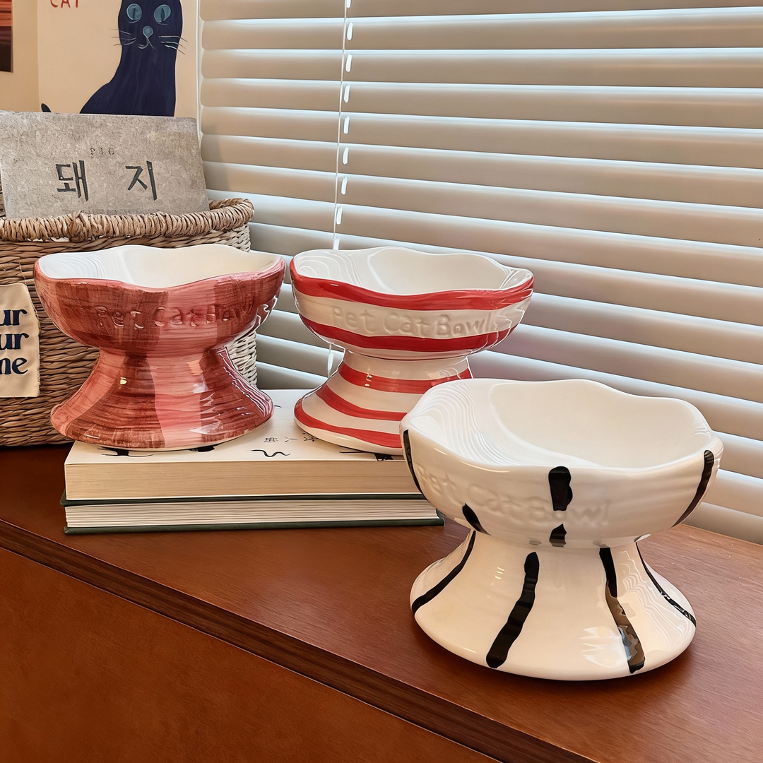 An image of Elevated Ceramic Pet Bowl for Cats & Small Dogs