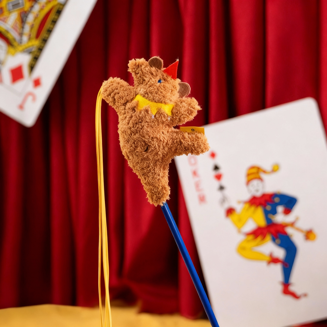 An image of Cat Teaser Wand Toy with Crinkle Paper, Bell, Catnip & Feather – Kitten Toy